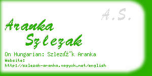 aranka szlezak business card